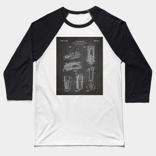 Whisky Pourer Patent - Whisky Art - Black Chalkboard Baseball T-Shirt